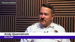 Video Thumbnail - Fire Chief Andy Quarnstrom with name displayed on lower third